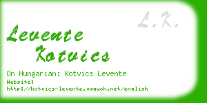 levente kotvics business card